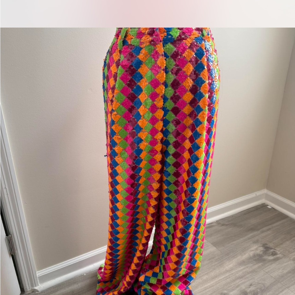 Nasty Gal Multicolor Sequin Wide Leg Pants